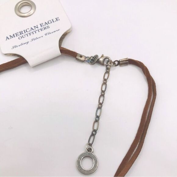 American Eagle Outfitters Silver and Brown Double-Strand Necklace - Picture 3 of 6